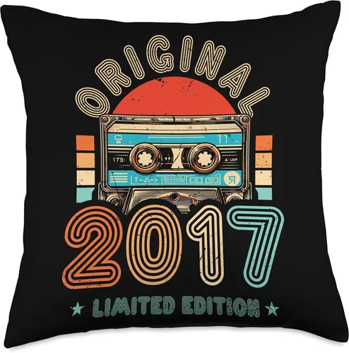 Vista 4 de Retro Limited Edition 2017 Cassette Tape 9th Birthday Throw Pillow