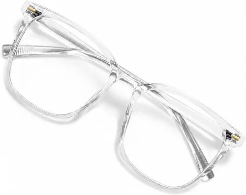 Vista 11 de Gafas cuadradas de gran tamaño con bloqueo de luz azul para mujeres y hombres, antifatiga para monitor de computadora, reducen la fatiga ocular