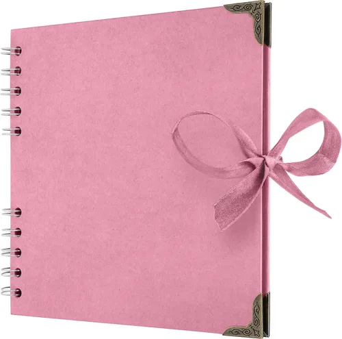 Vista 40 de Bstorify - Álbumes de fotos cuadrados de 36 páginas de 18 x 18 cm, papel kraft negro grueso, 250 g/m², libro de recuerdos, cierre de cinta, ideal