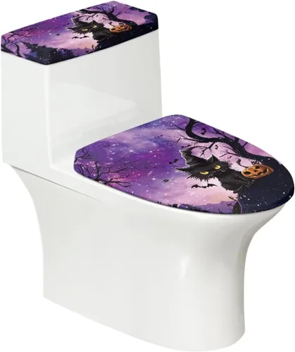 Vista 41 de Funda de asiento de inodoro de mármol blanco dorado para baño, cubierta de tapa de tanque de inodoro suave, 2 piezas, fundas de inodoro con tela