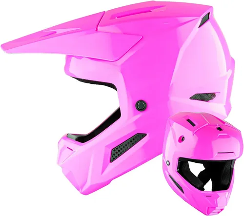 Vista 28 de 1Storm - Casco de motocross para jóvenes, ATV, BMX, MX, motocicleta todoterreno, kart, adolescente, blanco brillante Blanco brillante juvenil
