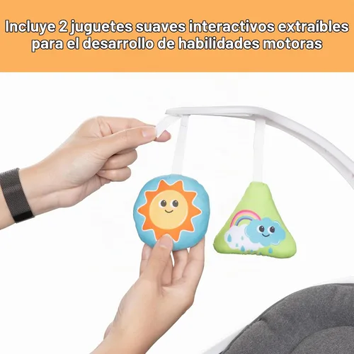 Vista 10 de Baby Trend NuMotion Infinity Swing - 5 modos de movimiento, control de pantalla táctil, control remoto, multiposición reclinable, juguetes colgantes