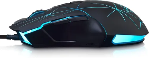 Vista 3 de Mouse para jugadores USB Ajazz Firstblood Watcher con patrón RGB retroiluminado de 2400 DPI 7 Botones Programables AJ52 Negro Star Black