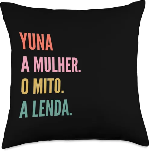 Vista 4 de Funny Portuguese First Name Design - Yuna Throw Pillow