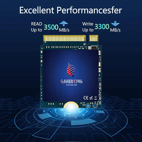 Vista 4 de GAMERKING Disco duro de estado sólido interno M.2 2230 SSD NVMe PCIe Gen 4.0X4 de 256 GB, compatible con PS5, Steam Deck, Microsoft Surface