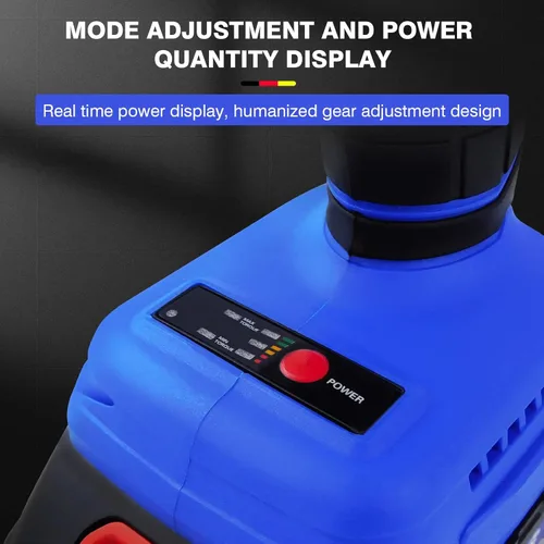 Vista 8 de Juego de taladro inalámbrico de 21 V 2 en 1 con batería de 6.0 Ah que ofrece un par de torsión de 460 Nm 3200 RPM, pistola de impacto con 4 llaves