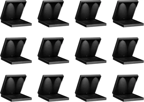 Vista 5 de Allure – Caja al por mayor de 12 unidades – Pequeña caja para collar con luz LED, forma cuadrada, elegante estuche para collar de diamantes