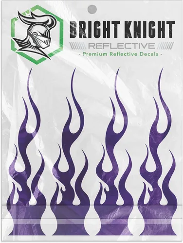 Vista 3 de Bright Knight Decals Pegatinas reflectantes de llama, calcomanías para Negro