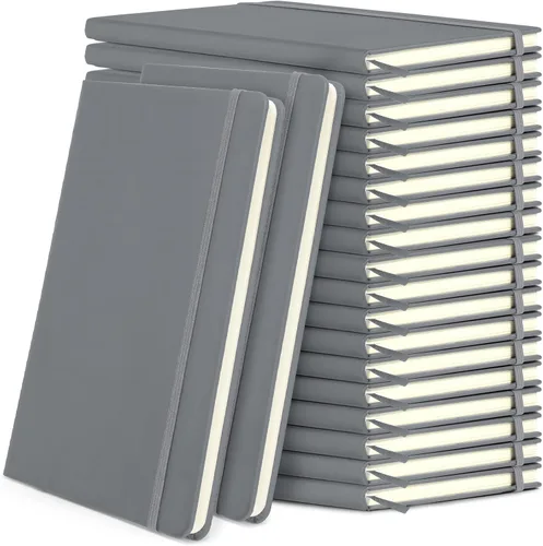 Vista 20 de Honoson 20 Pack Lined Journal Notebooks A5 Hardcover Executive Notebook 5.5" x 8.3" PU Leather Wide Ruled Journals Bulk with Elastic Band for Home