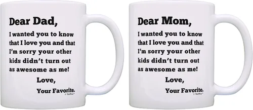 Vista 11 de Dear Dad Sorry Your Other Kids Didn't Turn Out as Awesome as Me Love Your Favorite Divertido regalo del día del padre para papá, taza de café, taza