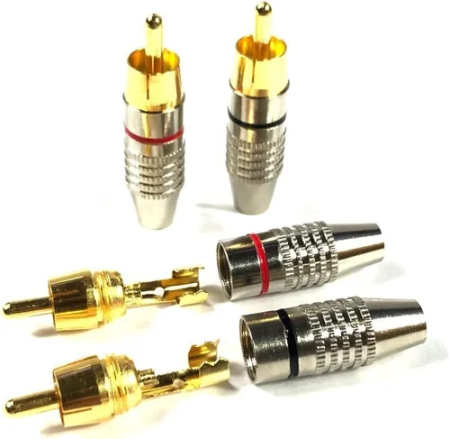 Vista 2 de CESS RCA Plug Solder Gold Audio Video Adaptador Cable Conector (20 unidades)