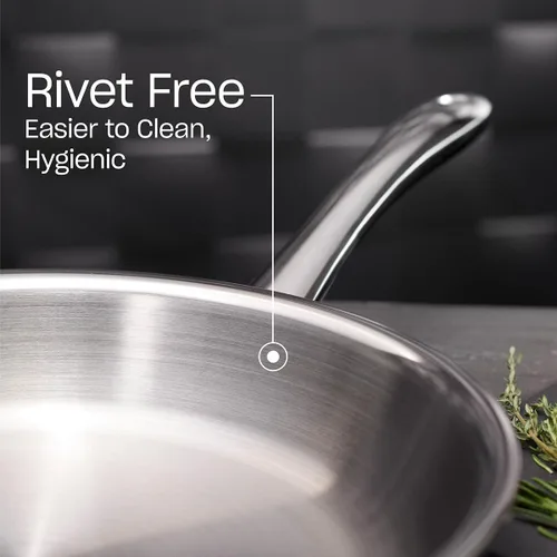 Vista 3 de Fissler M5 Pro-Ply - Sartén de acero inoxidable de 5 capas, 8 pulgadas