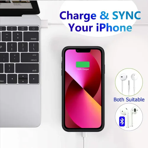Vista 6 de Funda de batería para iPhone 13, 7000 mAh, ultrafina, portátil, funda de carga, batería extendida recargable, compatible con iPhone 13
