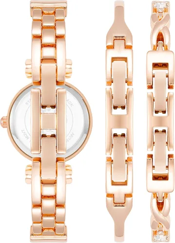 Vista 3 de Anne Klein - Juego de reloj tipo pulsera para mujer con detalles de cristal de primera calidad y brazalete