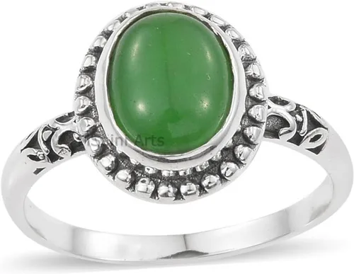 Vista 13 de Anillo de plata de ley 925 para mujer, anillo único de gema ovalada hecho a mano