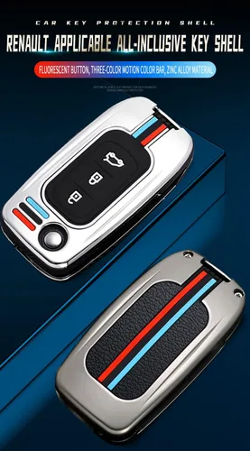 Vista 2 de Funda para llavero Renault Kadjar Koleos Sandero Stepway Funda para llave de llave Accesorios Protector 3 botones
