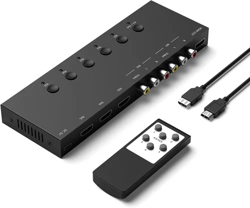 Vista 12 de ZUZONG (3 Puertos HDMI 2.0 + 1 RCA a 2 HDMI Convertidor (2 Salidas Pueden Mostrar Simultáneamente) Interruptor Divisor Soporte de Conmutación