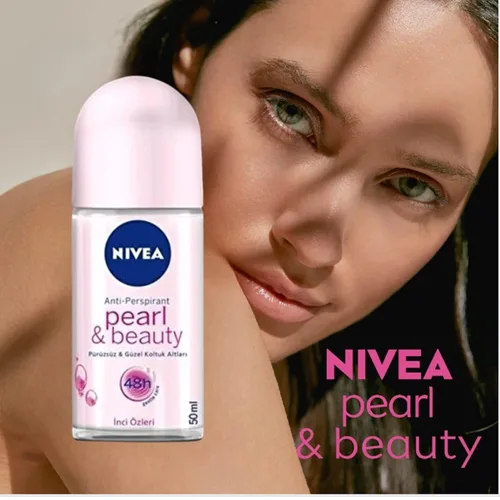 Vista 2 de Nivea Desodorante Roll On Pearl & Beauty para mujer, paquete de 3 1.7 fl oz (1.69 fl oz)