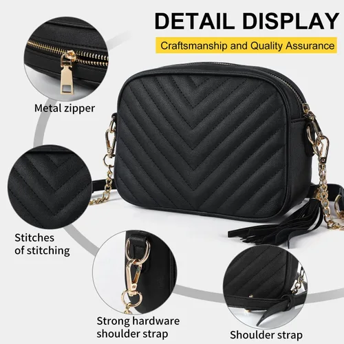 Vista 2 de CUTEGW Bolsos cruzados acolchados para mujer, bolso cruzado pequeño, bolso de hombro ligero con correa ajustable