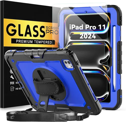 Vista 24 de BLOSOMEET Funda para iPad Air de 11 pulgadas M3 2025 y M2 2024 con protector de pantalla de vidrio templado y soporte para lápiz, funda para iPad