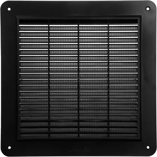 Vista 6 de Rejilla de ventilación cuadrada marrón, medida interior de 8 x 8 pulgadas, malla protectora y tornillos incluidos. Registro de ventilación