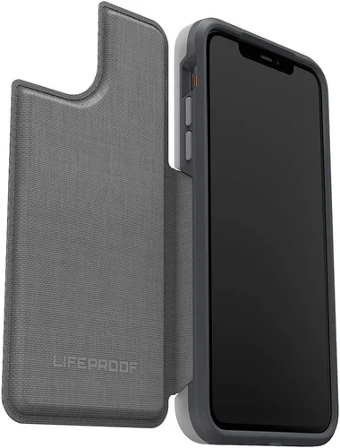 Vista 3 de LifeProof FLIP SERIES - Funda tipo cartera para iPhone 11 Pro Max, CEMENT SURFER (clima húmedo/gris pizarra/capri)