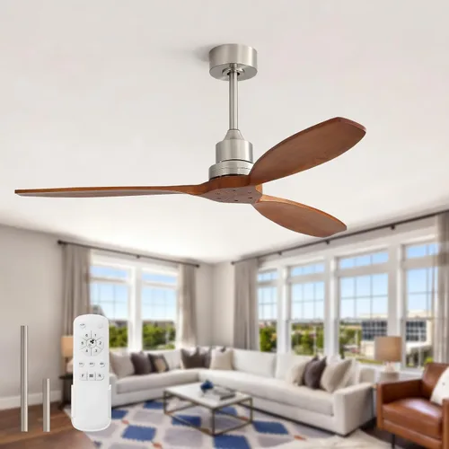 Vista 23 de Sofucor Ventilador de techo de 52 pulgadas con luces y mando a distancia, 3