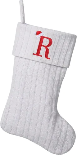 Vista 69 de Medias de Navidad personalizadas de 19 pulgadas con iniciales bordadas, medias de Navidad de punto negro para decoraciones de vacaciones familiares