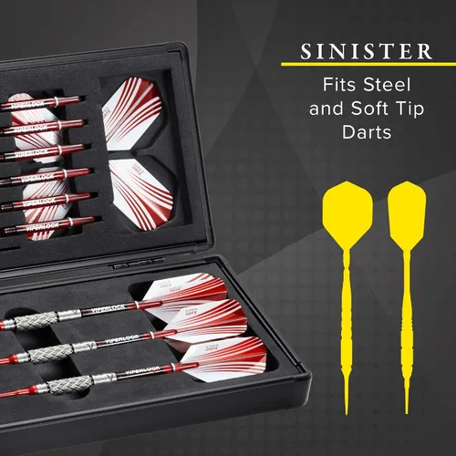 Vista 6 de Casemaster Sinister - Estuche magnético de aluminio para dardos con espacio de corte de precisión para sostener 3 dardos de punta de acero o punta