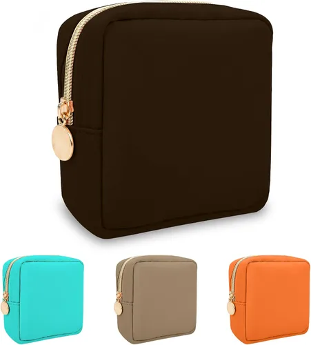 Vista 78 de izuzta Nylon Lager Pequeño Slim Mini Maquillaje Bolsa Organizador, Beige, Viajes
