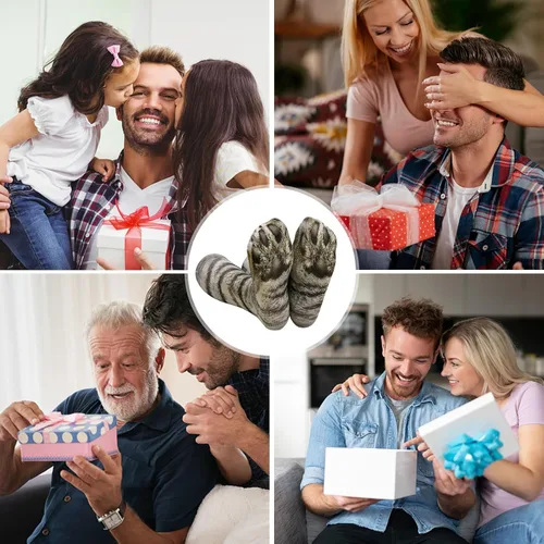 Vista 7 de FilmHOO White Elephant Gifts for Adults Funny Animal Paw Socks Gag Gifts Christmas Stocking Stuffers for Men Women Him Teens