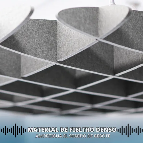Vista 4 de VIVO Panel Acústico de Techo Tipo Waffle, Absorbedor de Sonido Colgante Hexagonal, Candelabro Moderno de Reducción de Ruido, Gris Oscuro, PP-CW01D