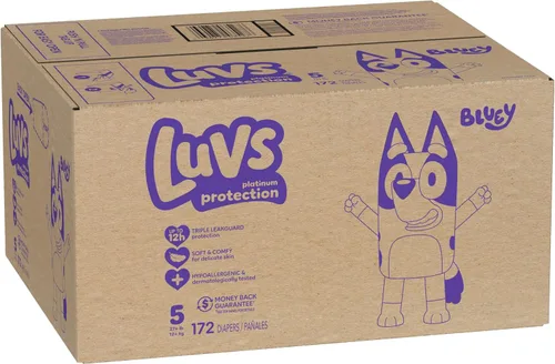 Vista 11 de Luvs Pañales - Tamaño 5, 172 unidades, Bluey Platinum Protection Baby Diaper