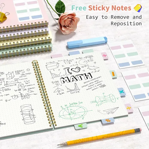 Vista 5 de Umriox Cuaderno Pequeño en Espiral, Paquete de 4 Cuadernos de Espiral Punteado A5 de 5.9" x 8.3" Papel de Cuadrícula de Puntos 160 Páginas, Cuaderno