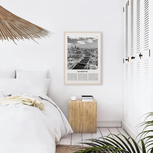Vista 6 de Impresión Kaohsiung en blanco y negro, arte de pared Kaohsiung, póster de Kaohsiung, foto de Kaohsiung, decoración de pared Kaohsiung, mapa