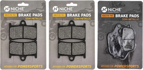 Vista 9 de NICHE Juego de pastillas de freno para Yamaha FZ6 FZ6R 5VN-25805-00-00 5VX-25806-00-00 Delanteras traseras orgánicas