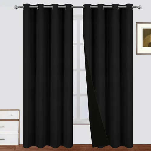 Vista 40 de LEMOMO Cortinas 100% opacas de 38 x 54 pulgadas, 2 paneles de oscurecimiento con aislamiento térmico para dormitorio