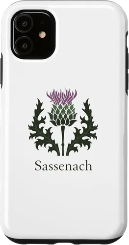 Vista 5 de Carcasa para iPhone 15 Sassenach con diseño de cardo escocés