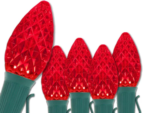 Vista 13 de Wintergreen Lighting C7 OptiCore Luces de Navidad Multicolor Comerciales - Cadena de luces LED de Navidad, luces navideñas al aire libre; cable Verde