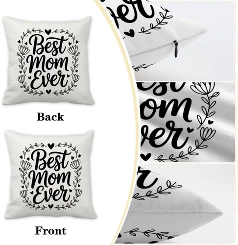 Vista 3 de Valentines Day Gifts for Mom Birthday Accent Pillow Covers 16X16 Best Mom Presents Mama Mommy Gift Mama Bear Gifts Pillow Cases Home Decor Bedroom