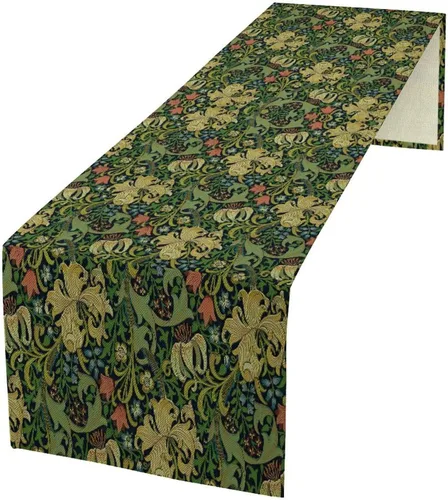 Vista 37 de Camino de mesa con diseño de patas de perro, lindo animal con estampado de patas de cachorro, decoración de fiesta de cumpleaños, casa de campo
