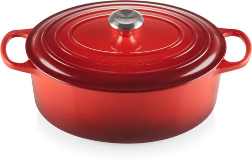 Vista 50 de Le Creuset - Olla holandés redonda con tapa de cocina, hecha de hierro fundido esmaltado, 6.75 cuartos de galón, color alcachofa, colección signature
