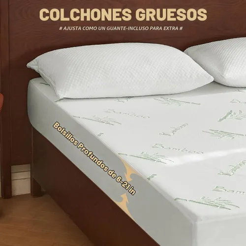 Vista 7 de Protector de colchón refrescante Twin - Funda de colchón de fibra de rayón 100% impermeable y silenciosa (39" x 75") Cama suave, transpirable