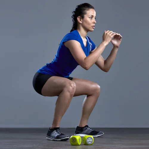 Vista 6 de Dados de ejercicio SPRI (6 lados) – Juego para clases de ejercicio grupales – Incluye flexiones, sentadillas, estocadas, saltos de tijera