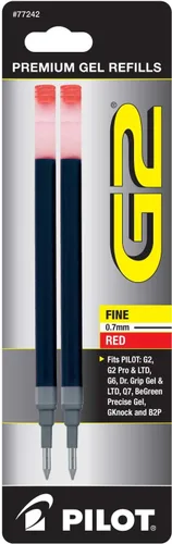 Vista 2 de Pilot G2 - Recambios de tinta de gel, punta fina, 0.028 in, tinta roja, 6 recambios