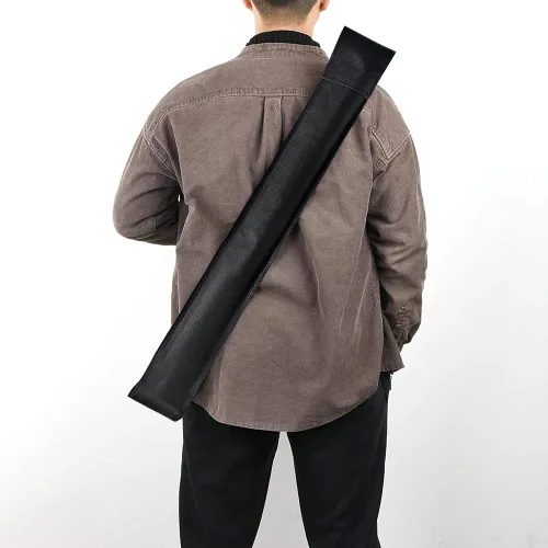 Vista 6 de Estuche de transporte para taco de billar negro, 32 pulgadas de largo, bolsa de almacenamiento para taco de billar