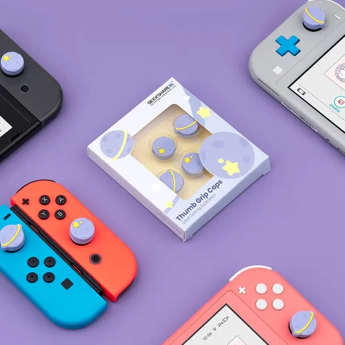 Vista 7 de GeekShare Tapas de agarre para el pulgar compatibles con Nintendo Switch OLED Switch Lite funda de silicona suave para palanca de mando 4