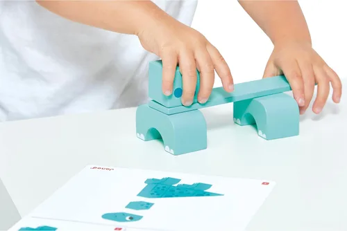 Vista 7 de Janod Dino - Bloques apilables de dinosaurio de madera de 31 piezas - Monta 3 dinosaurios lindos - Edades 2-5 años - J05833 Build 3 Cute Dinosaurs