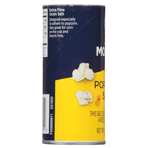 Vista 3 de Sal para palomitas de maíz Morton, (3.75 oz), paquete de 2, perfecta para palomitas y condimento Condimento para palomitas de maíz, sabor