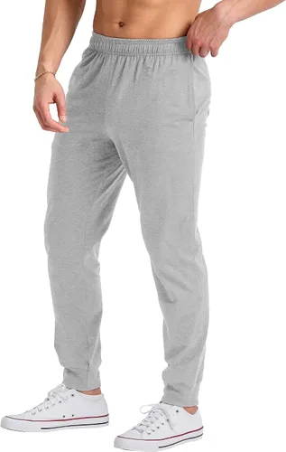 Vista 3 de Hanes Pantalón deportivo de algodón para hombre, pantalones deportivos de punto con bolsillos, pantalones deportivos, puños ceñidos y pierna recta